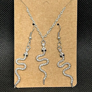 Handmade  snake kit earring and necklace 18 inches